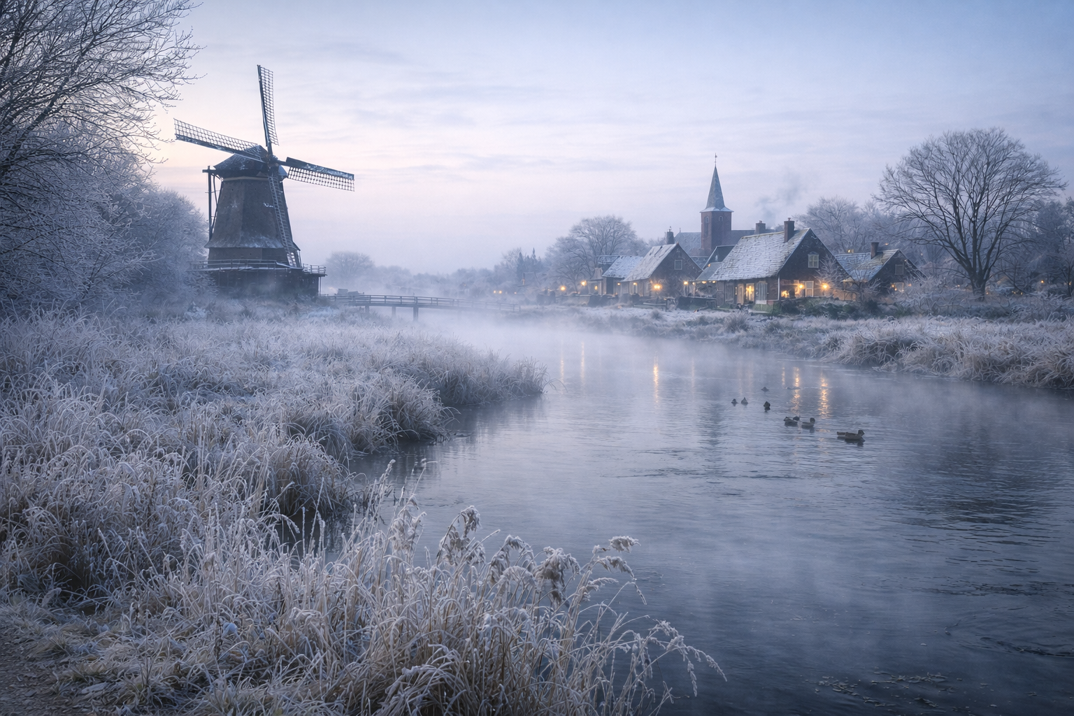 Koude kerstdagen met vorst en een gure oostenwind