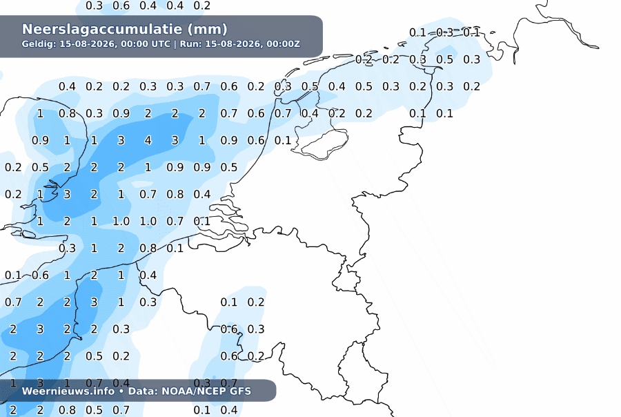 gfs precip3h benelux 0 237