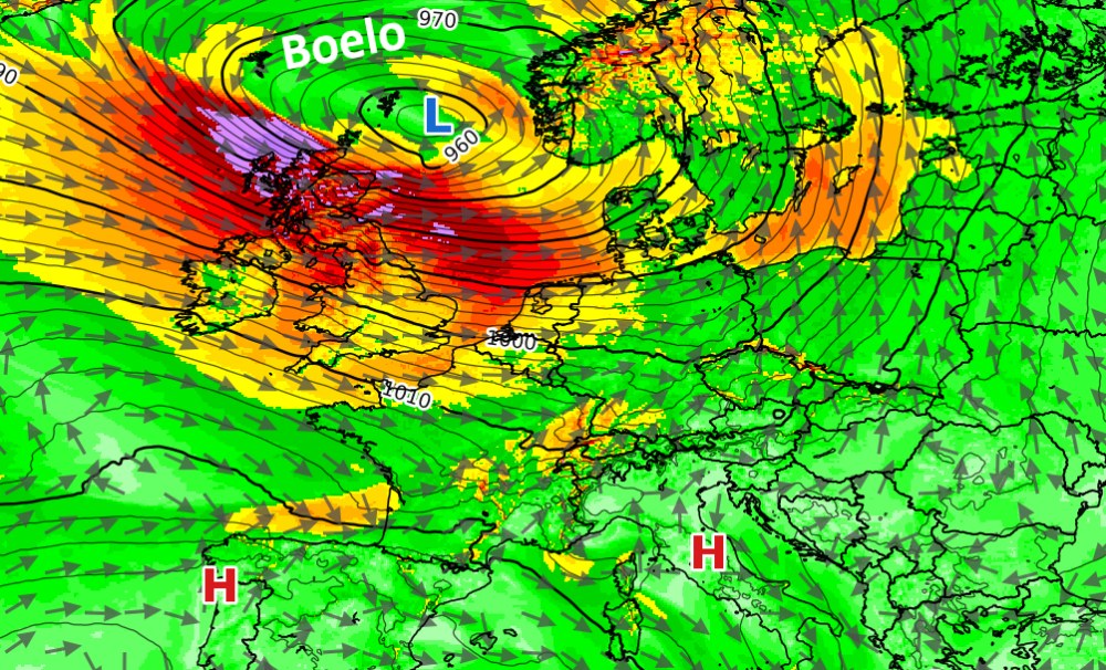 Boelo brengt storm en windstoten tot 115 km/u